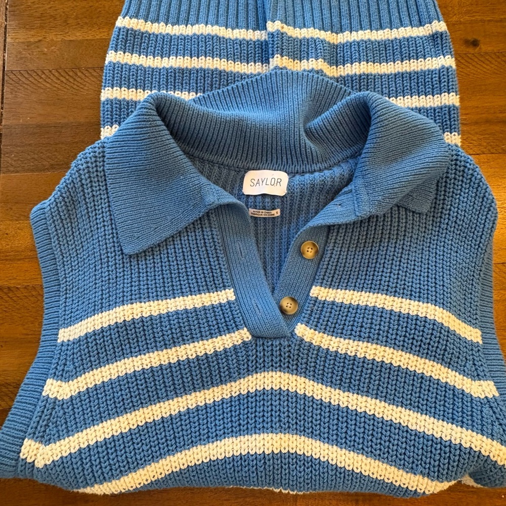 SAYLOR Blue and White Striped dress size S - Picture 4 of 4